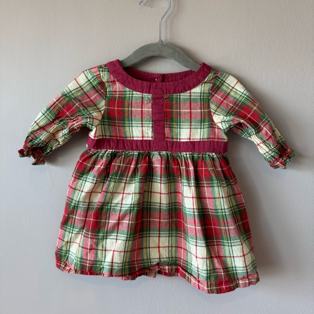 April Cornell Baby Girl Chalet‎ Plaid Baby Dress 100% Cotton Size 0-6 months